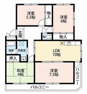 第三ハイツひらく【4階】の間取り