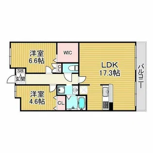 サンラトール甲陽園【1階】の間取り