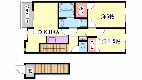 バルテュス広畑【2F-5号室】の間取り