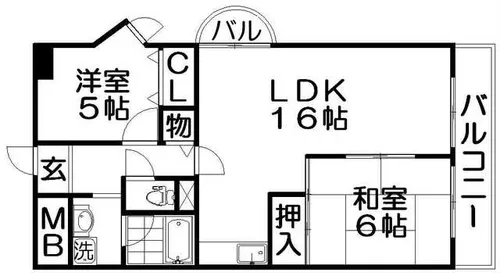 香里プラザⅡ【3階】の間取り