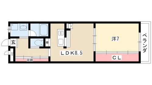 シティハイツシャンベール【1階】の間取り