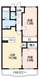 シャンデテ西三田ヶ入【203号室】の間取り