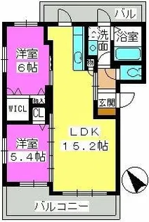 ラフィーネ le棟【302-le号室】の間取り