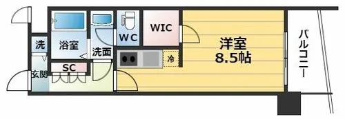アドバンス西梅田【5階】の間取り