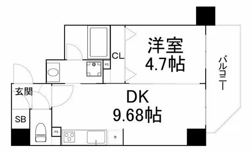 クレグラン北梅田【3階】の間取り