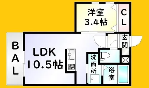 Cherim戸畑Ⅲ【2階】の間取り