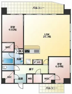 プレジオ梅田【15階】の間取り