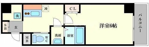 グランパシフィック難波元町【2階】の間取り
