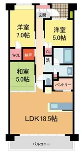 ヴィークコート夙川香櫨園【313号室】の間取り