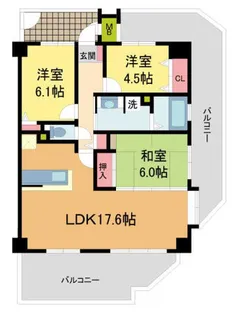 エルフラット夙川霞町【106号室】の間取り