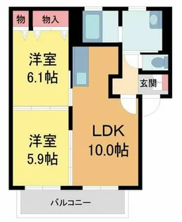 アメニティ大原Bイースト【201号室】の間取り