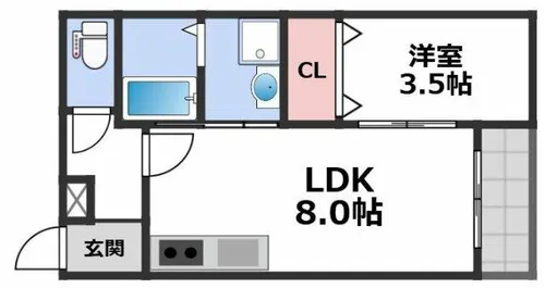 グランイニシオ都島【1階】の間取り