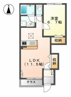 ラ・カーサ HANA【1階】の間取り