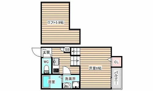 アーバンテラス伝法【1階】の間取り
