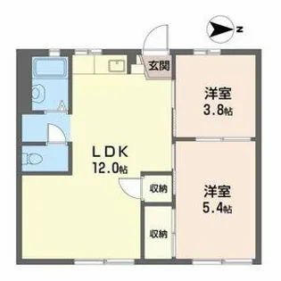 ファミーユ金澤【0106号室】の間取り