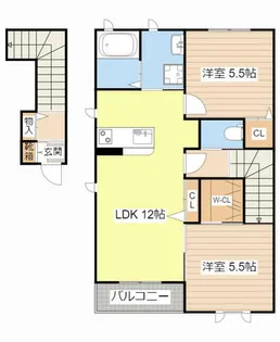 アジュール彦根B【0201号室】の間取り