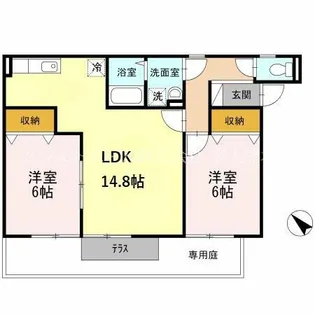 アプリコットハウス【1階】の間取り