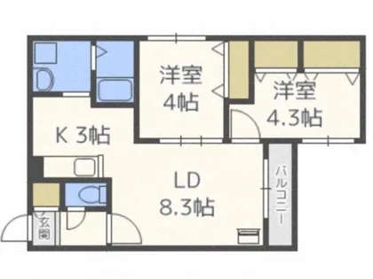 ESTOR MISONO EAST【3階】の間取り