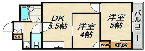 グランドシャトー板宿Ⅱ【2階】の間取り