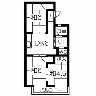 カースル50 A棟【105号室】の間取り