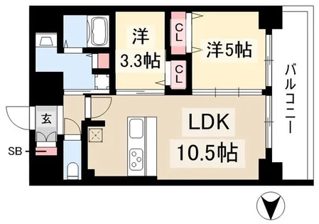 プレサンス太閤通ファシール【1001号室】の間取り