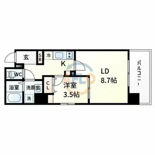 ファーストフィオーレ江坂垂水町Ⅱ【8階】の間取り