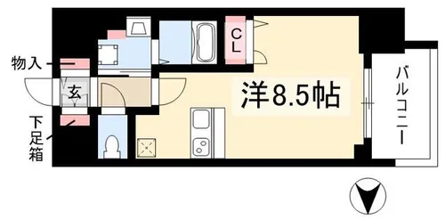 プレサンス丸の内レジデンスⅡ【0603号室】の間取り