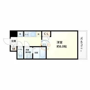 アドバンス大阪ビヤン【6階】の間取り