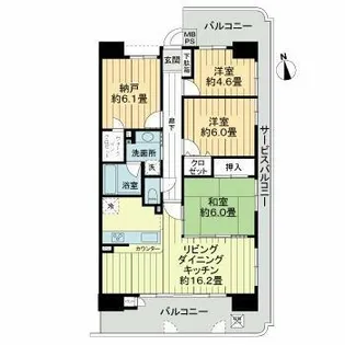 ライオンズマンション住之江公園【8階】の間取り