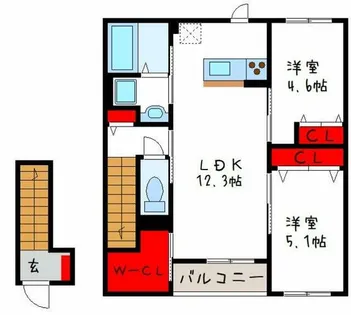 ブルースカイ【2階】の間取り