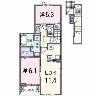 サンティエNAGAI【2階】の間取り