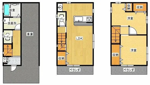 大阪府東大阪市森河内西1丁目【一戸建】の間取り