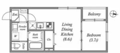 ロイヤルレジデンス鶴橋【1階】の間取り