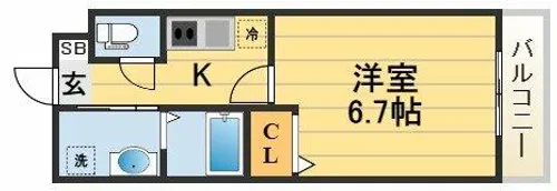 ウエスト桂川駅前【202号室】の間取り
