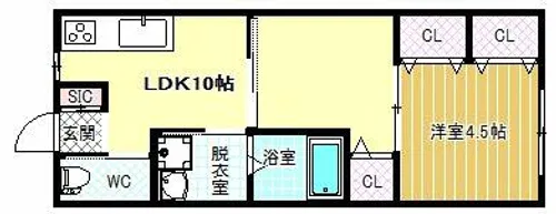 コーポサンシャイン【1階】の間取り