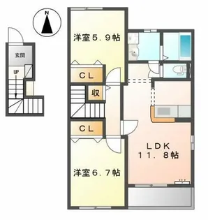 グレース・N1【2階】の間取り