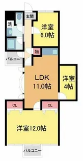 サンヒルズ芦屋I【301号室】の間取り