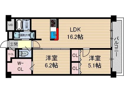 アクトタレイア茨木駅前【502号室】の間取り