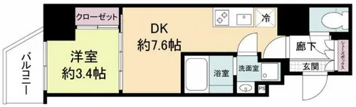 アプリーレ松屋町【3階】の間取り