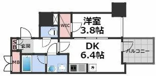 RISING Maison 本町橋【15階】の間取り