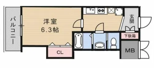 Luxe緑橋【2階】の間取り