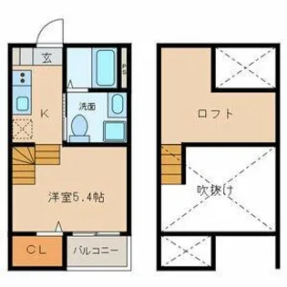 クレア新守西【102号室】の間取り