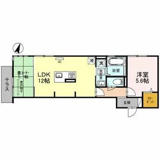 ルナピエーナB棟【1階】の間取り