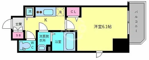 プレサンス上町台クレスト【8階】の間取り