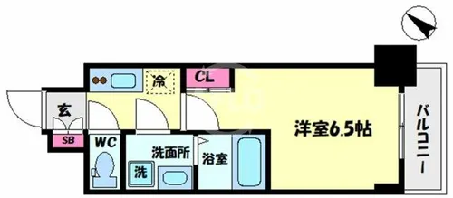 S-RESIDENCE阿波座WEST【12階】の間取り
