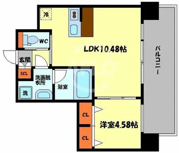 プレジオ難波WEST【8階】の間取り