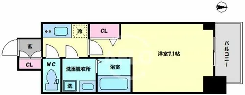 プレサンス難波フィールド【15階】の間取り