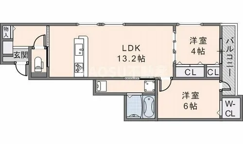 アベニール末広【203号室】の間取り