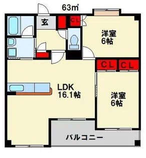 福岡県北九州市八幡西区則松1丁目【マンション】の間取り