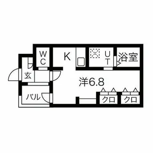 ジーイーサンク【1FD号室】の間取り
